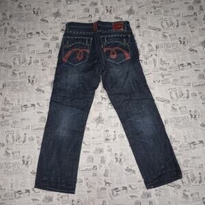 38 - Vintage Y2K Parish Pants evisu style red accents rare